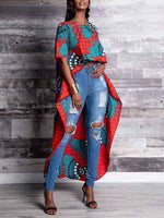 Load image into Gallery viewer, Women&#39;s African Print Irregular Round Neck Top
