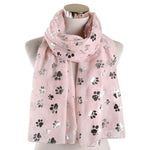 Load image into Gallery viewer, Dog Paw Print Hot Silver Scarf
