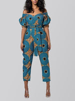 Load image into Gallery viewer, Women&#39;s Ethnic Lantern Sleeve Strapless Jumpsuit

