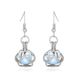 Load image into Gallery viewer, Personalized Hollow Multicolor Luminous Dog Paw Earrings
