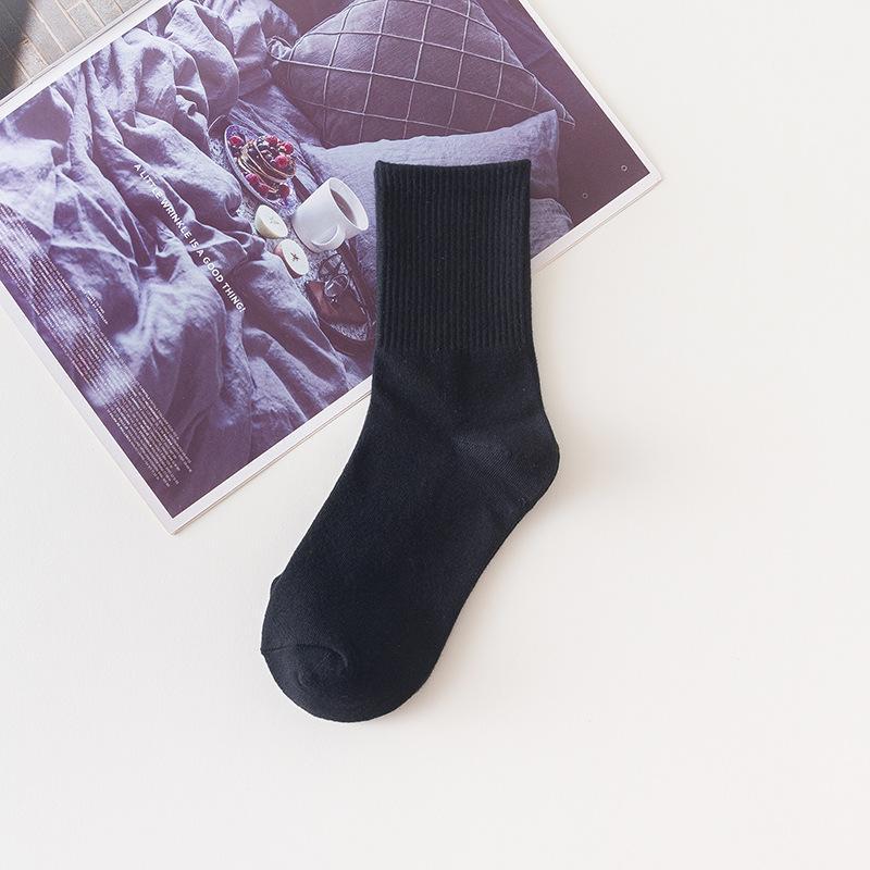 Women's Black and white cow striped black all-match sports stockings