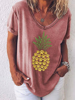 Load image into Gallery viewer, Dog&#39;s Paw Print Pineapple T-shirts
