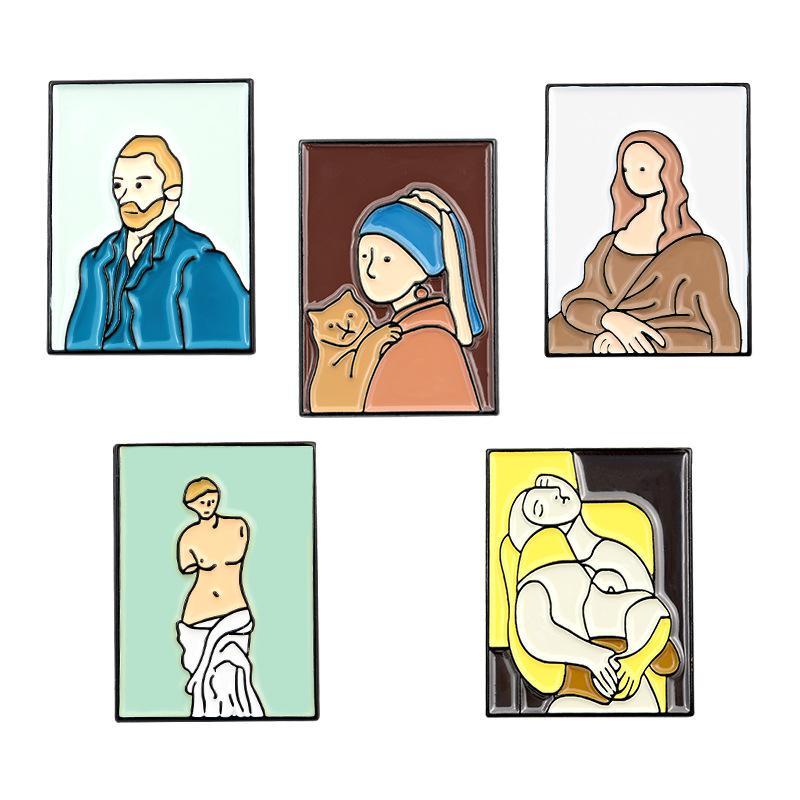 Portrait painting brooch