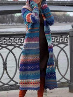 Load image into Gallery viewer, Women&#39;s Vintage Lace Stitching Printed Button Woolen Coat
