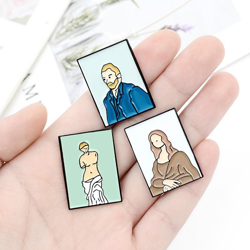 Portrait painting brooch