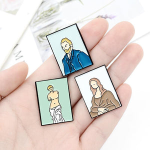 Portrait painting brooch