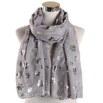 Load image into Gallery viewer, Dog Paw Print Hot Silver Scarf
