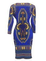 Load image into Gallery viewer, Women&#39;s African Ethnic Style 3/4-Sleeve V-Neck Dress

