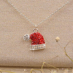 Load image into Gallery viewer, Women&#39;s Crystal Christmas Hat Necklace

