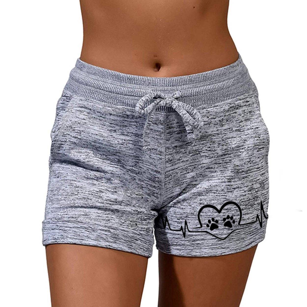 Cute dog paw print casual shorts