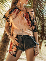 Load image into Gallery viewer, Ladies Bohemian Tie-dye Print Top
