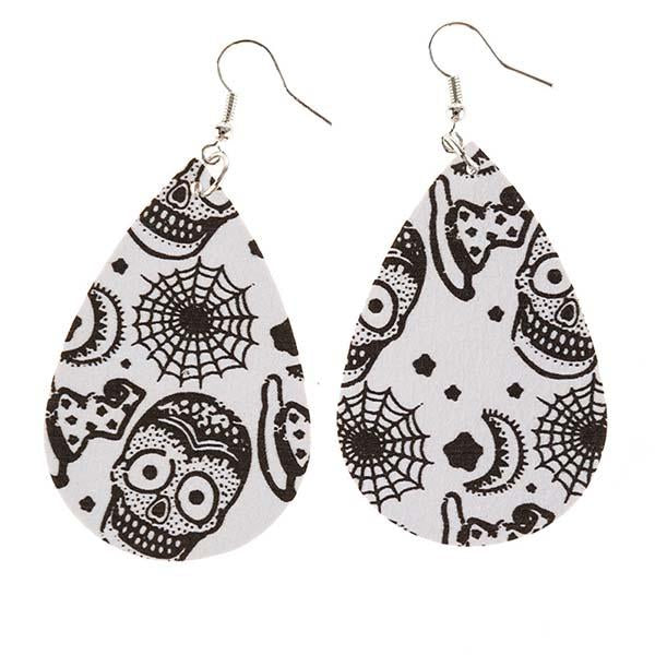 Halloween pattern drop earrings