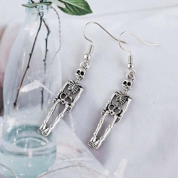 Personalized retro skull earrings