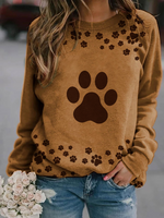 Load image into Gallery viewer, Cute dog paw print long sleeve sweatshirt
