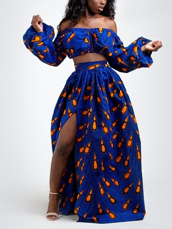 Fashion African Printed Long Sleeve Suits