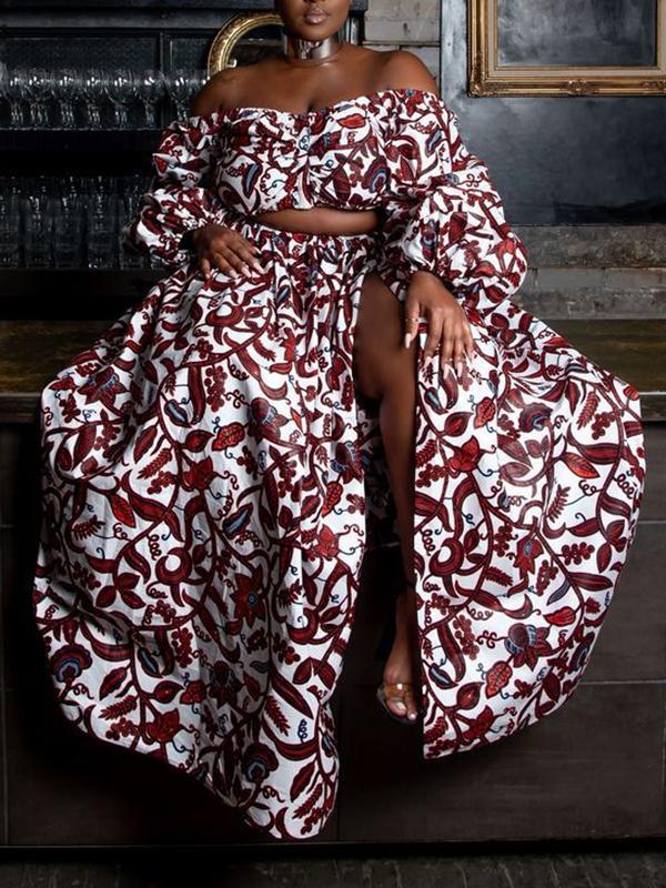 Fashion African Printed Long Sleeve Suits