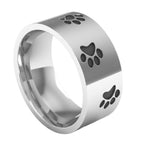 Load image into Gallery viewer, Titanium steel dog paw print ring
