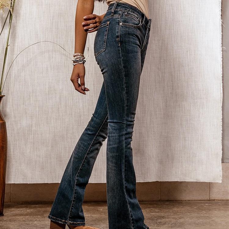 Retro casual solid color jeans