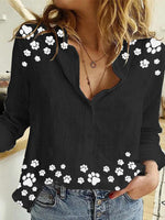 Load image into Gallery viewer, Cute dog paw print cotton and linen casual shirt

