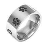 Load image into Gallery viewer, Titanium steel dog paw print ring

