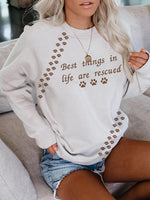Load image into Gallery viewer, Women&#39;s casual dog paw print sweatshirt
