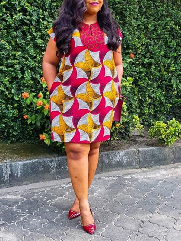 Casual V-neck Short Sleeve Dress