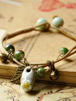 Load image into Gallery viewer, Women&#39;s hand-woven ethnic ceramic beads flower bracelet
