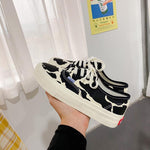 Load image into Gallery viewer, Women&#39;s Graffiti Cow Canvas Shoes
