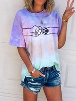 Load image into Gallery viewer, Ladies Fist And Dog Paw Print Tie-Dye T-shirt
