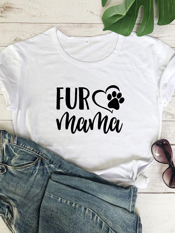 Casual loving dog paw T-shirt