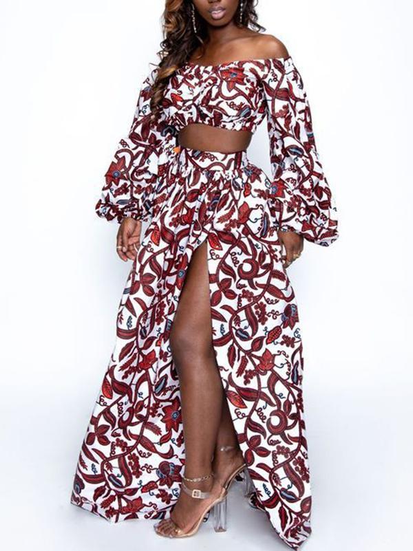Fashion African Printed Long Sleeve Suits