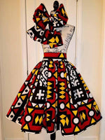 Load image into Gallery viewer, Women&#39;s Elegant African Ankara Print High Waist Skirt

