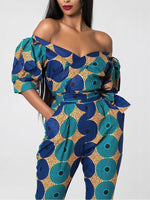 Load image into Gallery viewer, Women&#39;s Ethnic Lantern Sleeve Strapless Jumpsuit
