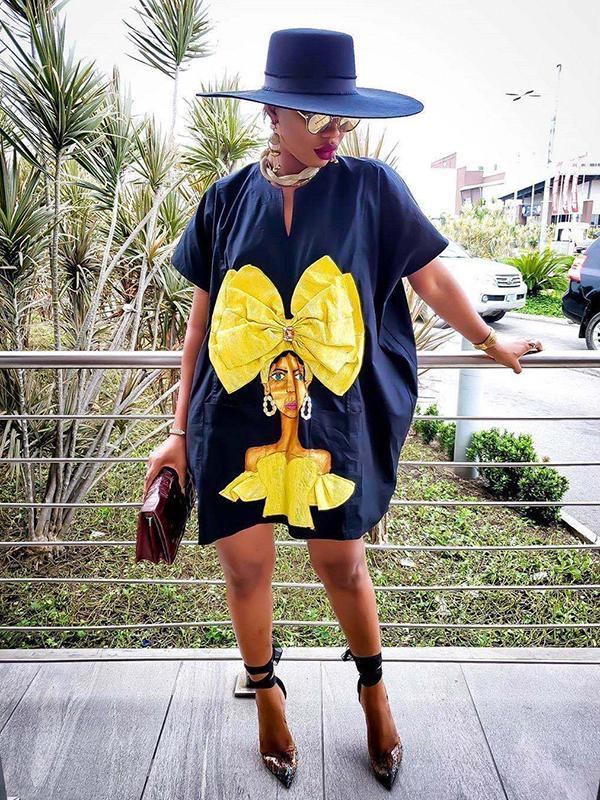 Casual Graphic Print Pocket Dress