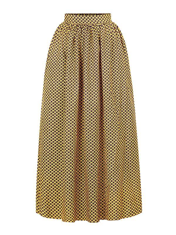 Fashion African Print Slotted Neck Top Split Long Skirt Two Piece Set