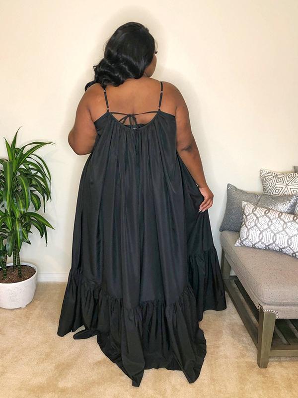 Sexy Solid Color Suspender Dress