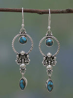 Load image into Gallery viewer, Vintage Inlaid Turquoise Earrings
