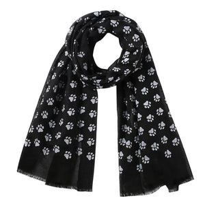 Cute dog paw print scarf