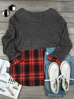 Load image into Gallery viewer, Women&#39;s Christmas Tree Wonderful Time Plaid Paneling Sweatshirt
