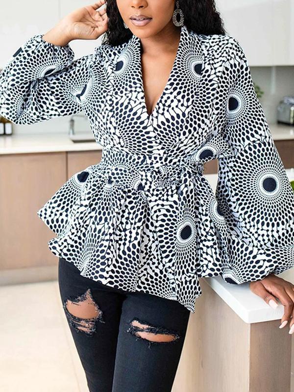 Women's Retro African Print Shirt