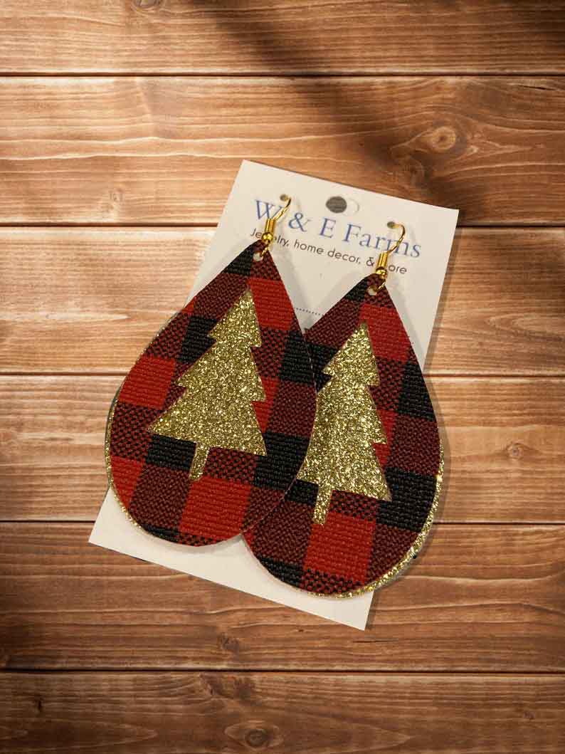 Buffalo Plaid Christmas Earrings