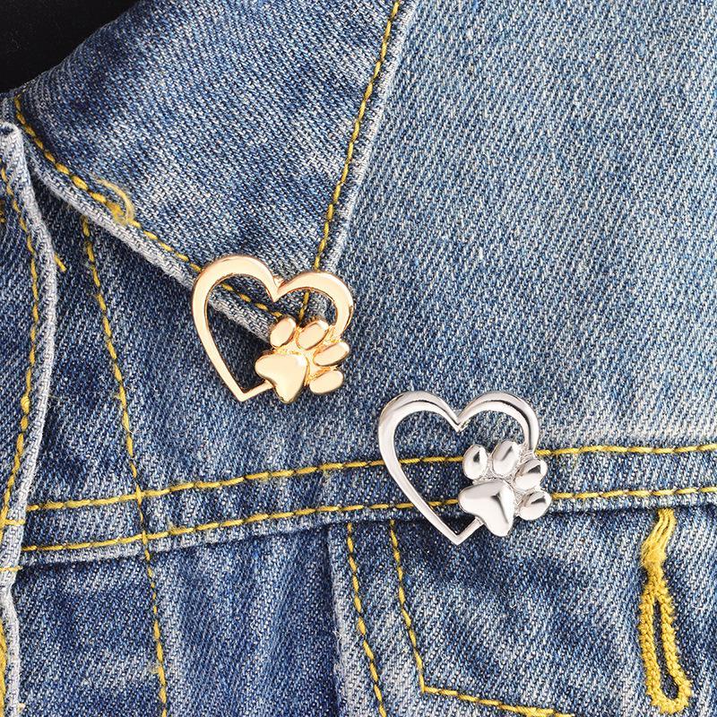 Love dog paw collar Brooch