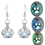 Load image into Gallery viewer, Personalized Hollow Multicolor Luminous Dog Paw Earrings

