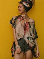 Load image into Gallery viewer, Ladies Bohemian Tie-dye Print Top
