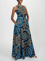 Load image into Gallery viewer, Women&#39;s sleeveless African print maxi dress
