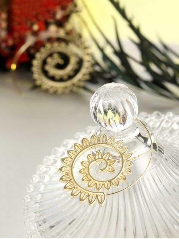 Exotic swirl gear earrings