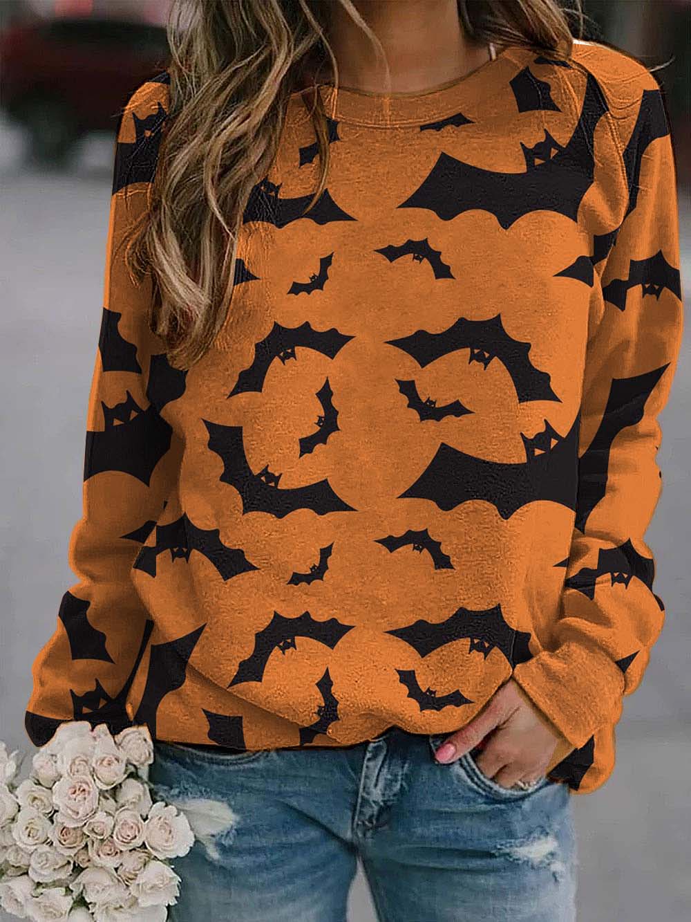 Ladies bat print sweatshirt
