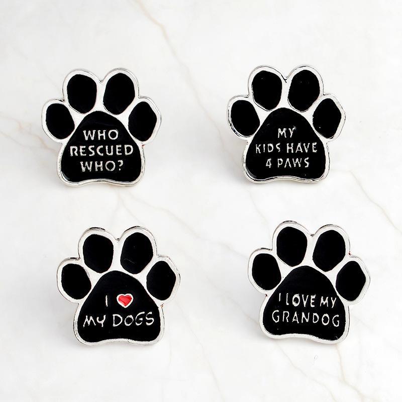 I love my dogs dog paw Brooch