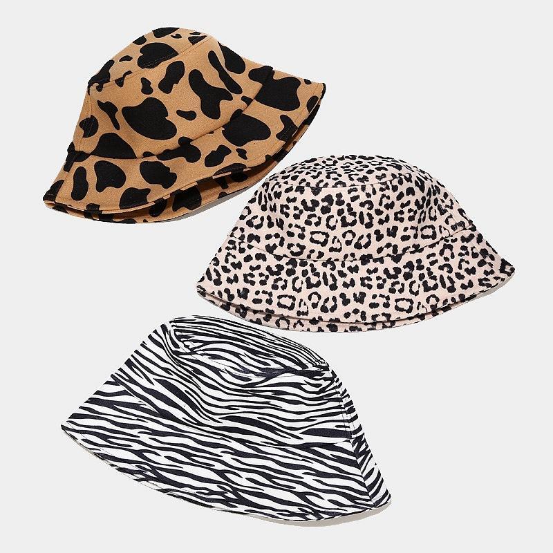 Ladies Cow Zebra Printed Fisherman Hat