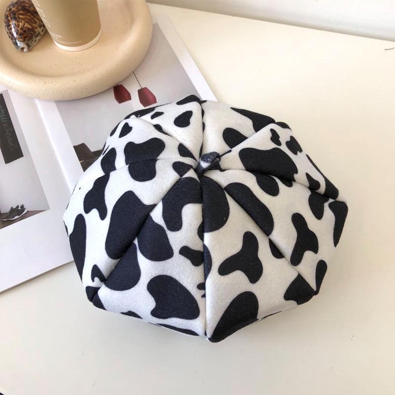 Ladies adjustable cow pattern hats